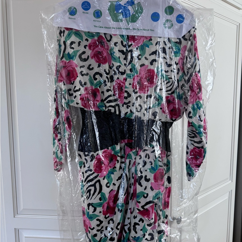Vintage A.J. BARI Floral and Animal Print Dress - Picture 14 of 15